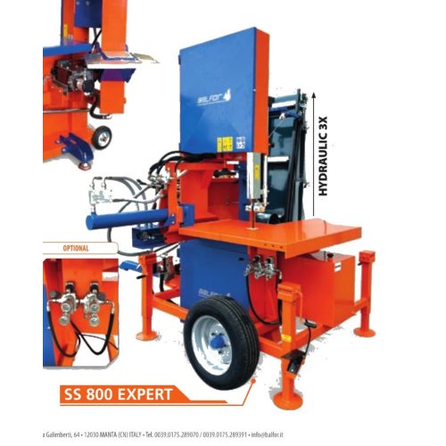 Balfor SS 800 C EXPERT fűrész-hasító kombináció (Traktor TLT, 5m szállítószalaggal, 18t)