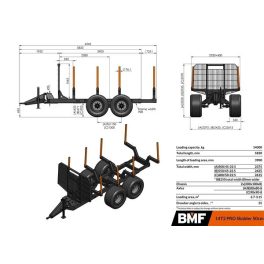BMF 14T2 Pro skidder kiközelítő kocsi (14000 kg)
