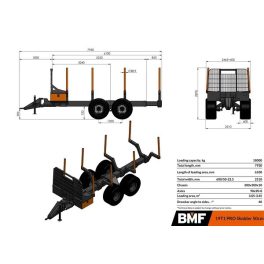 BMF 19T1 Pro skidder kiközelítő kocsi (18000 kg)