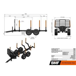 BMF 8T1 Pro skidder kiközelítő kocsi (8000 kg)